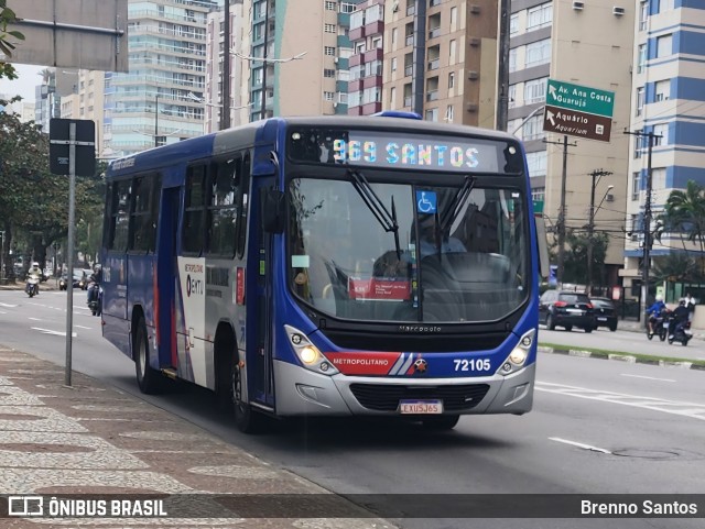 BR Mobilidade Baixada Santista 72105 na cidade de Santos, São Paulo, Brasil, por Brenno Santos. Número da foto: #12330651.