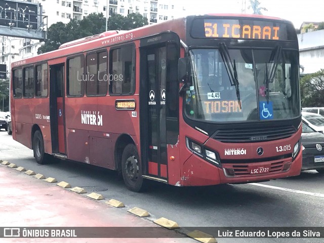 Auto Ônibus Brasília 1.3.015 na cidade de Niterói, Rio de Janeiro, Brasil, por Luiz Eduardo Lopes da Silva. Número da foto: #12330478.
