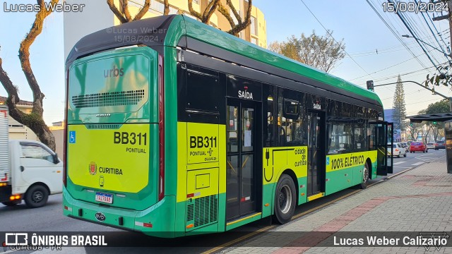Transporte Coletivo Glória BB311 na cidade de Curitiba, Paraná, Brasil, por Lucas Weber Calizario. Número da foto: #12332873.