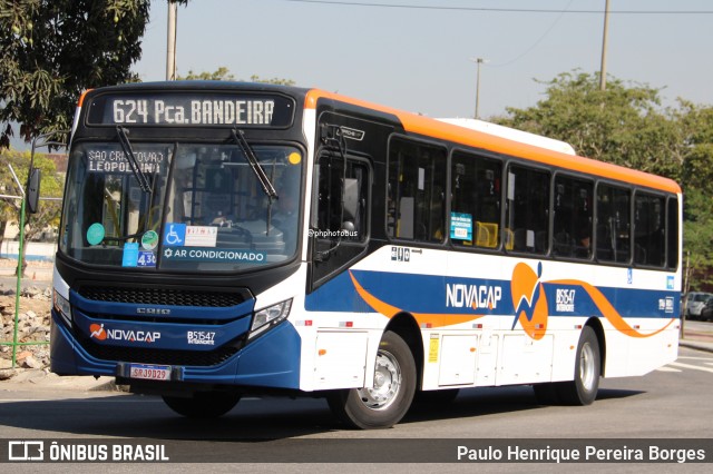 Viação Novacap B51547 na cidade de Rio de Janeiro, Rio de Janeiro, Brasil, por Paulo Henrique Pereira Borges. Número da foto: #12336393.