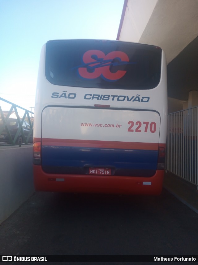Viação São Cristóvão 2270 na cidade de Bom Sucesso, Minas Gerais, Brasil, por Matheus Fortunato. Número da foto: #12335535.