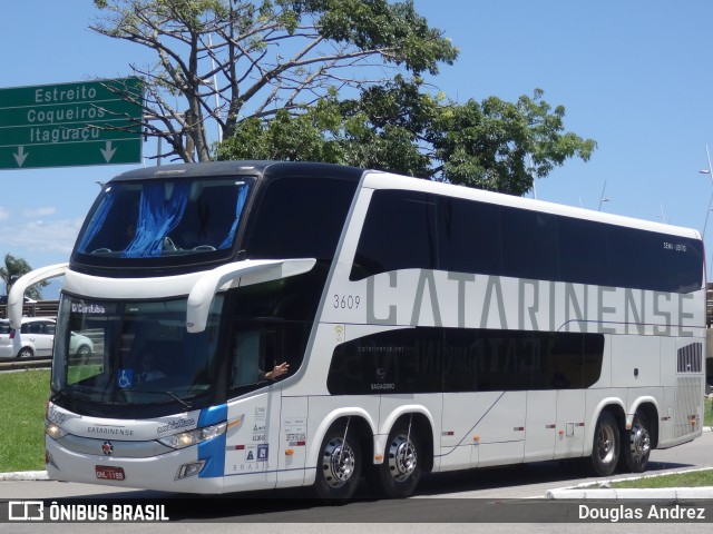 Auto Viação Catarinense 3609 na cidade de Florianópolis, Santa Catarina, Brasil, por Douglas Andrez. Número da foto: #12336255.