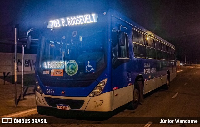 Nortran Transportes Coletivos 6477 na cidade de Porto Alegre, Rio Grande do Sul, Brasil, por Júnior Wandame. Número da foto: #12340416.