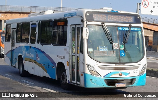 Auto Viação Vera Cruz - Belford Roxo RJ 112.039 na cidade de Rio de Janeiro, Rio de Janeiro, Brasil, por Gabriel Conceição. Número da foto: #12297575.