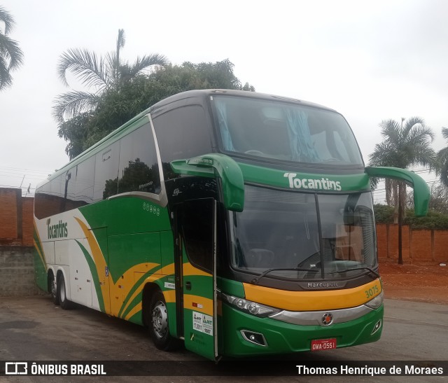 Tocantins Transportes e Turismo 3075 na cidade de Goiânia, Goiás, Brasil, por Thomas Henrique de Moraes. Número da foto: #12346826.