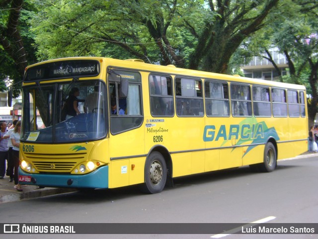 Viação Garcia 6206 na cidade de Maringá, Paraná, Brasil, por Luis Marcelo Santos. Número da foto: #12344897.