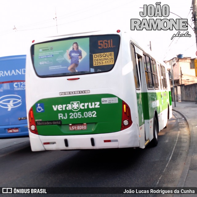 Viação Vera Cruz RJ 205.082 na cidade de Rio de Janeiro, Rio de Janeiro, Brasil, por João Lucas Rodrigues da Cunha. Número da foto: #12348116.