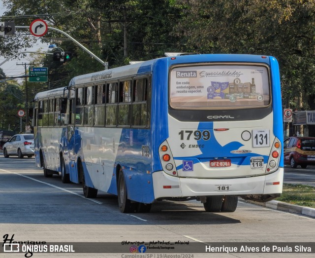 VB Transportes e Turismo 1799 na cidade de Campinas, São Paulo, Brasil, por Henrique Alves de Paula Silva. Número da foto: #12350078.