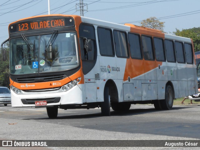 Viação São José A01036 na cidade de Nova Iguaçu, Rio de Janeiro, Brasil, por Augusto César. Número da foto: #12350306.