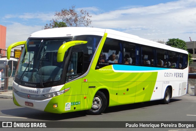 Costa Verde Transportes RJ 217.051 na cidade de Rio de Janeiro, Rio de Janeiro, Brasil, por Paulo Henrique Pereira Borges. Número da foto: #12353686.