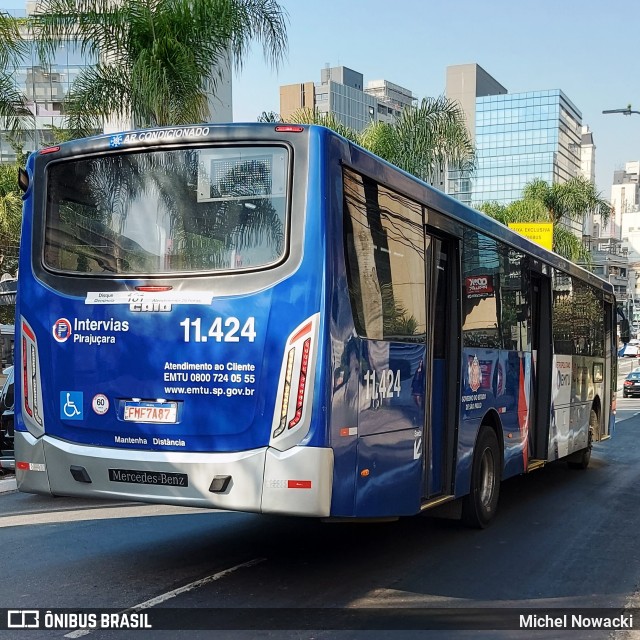 Viação Pirajuçara 11.424 na cidade de São Paulo, São Paulo, Brasil, por Michel Nowacki. Número da foto: #12352935.