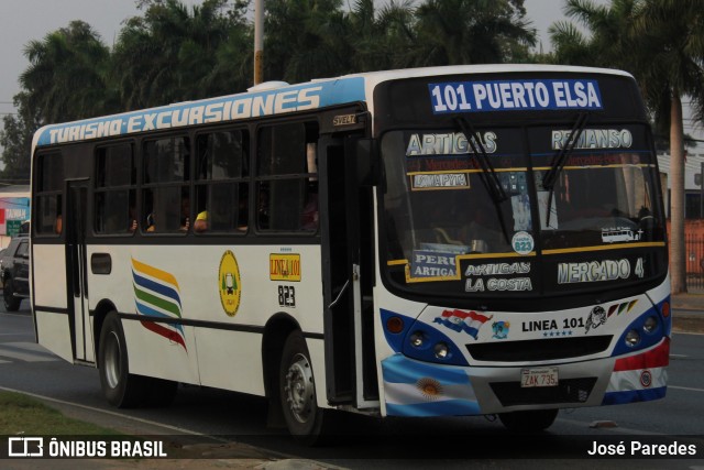 Cooperativa de Transporte Elseno Ko Che Ltda - Linea 101 823 na cidade de Mariano Roque Alonso, Central, Paraguai, por José Paredes. Número da foto: #12354677.