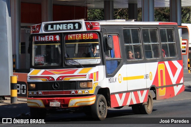 Inter Bus SRL - Linea 1 18 na cidade de San Lorenzo, Central, Paraguai, por José Paredes. Número da foto: #12356298.