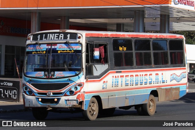 Inter Bus SRL - Linea 1 21 na cidade de San Lorenzo, Central, Paraguai, por José Paredes. Número da foto: #12356306.