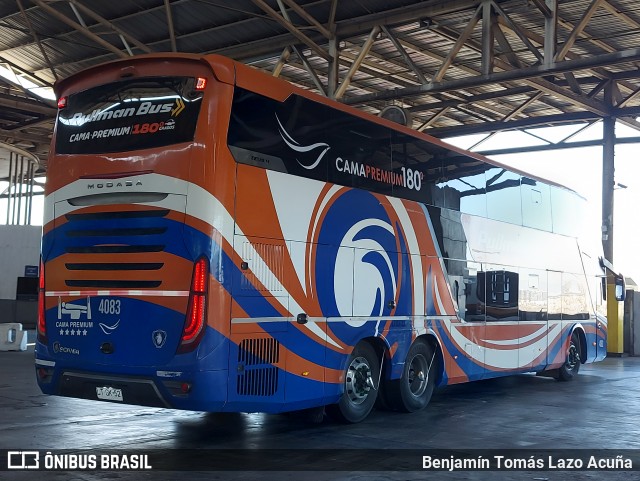 Pullman Bus 4083 na cidade de Estación Central, Santiago, Metropolitana de Santiago, Chile, por Benjamín Tomás Lazo Acuña. Número da foto: #12357262.