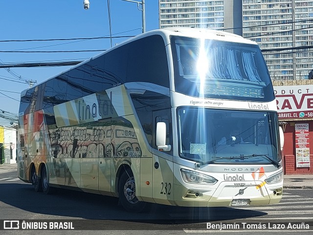 Buses Linatal 232 na cidade de Estación Central, Santiago, Metropolitana de Santiago, Chile, por Benjamín Tomás Lazo Acuña. Número da foto: #12357294.