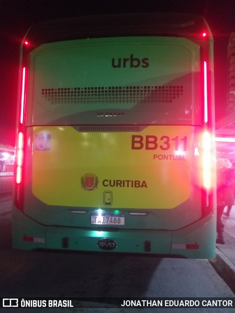 Transporte Coletivo Glória BB311 na cidade de Curitiba, Paraná, Brasil, por JONATHAN EDUARDO CANTOR. Número da foto: #12359186.