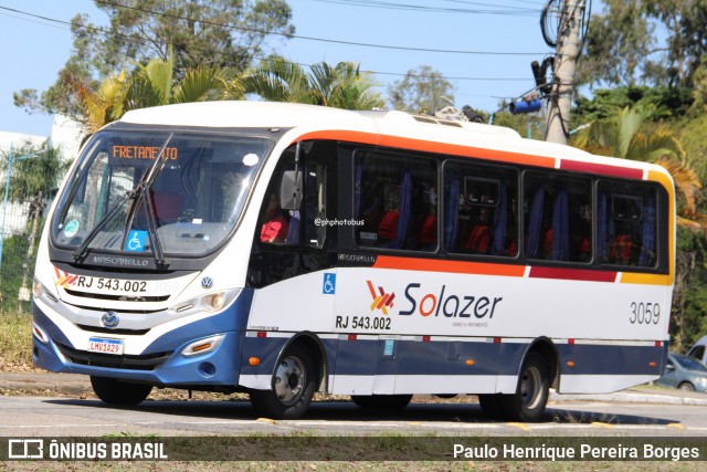 Solazer Transportes e Turismo 3059 na cidade de Resende, Rio de Janeiro, Brasil, por Paulo Henrique Pereira Borges. Número da foto: #12359480.