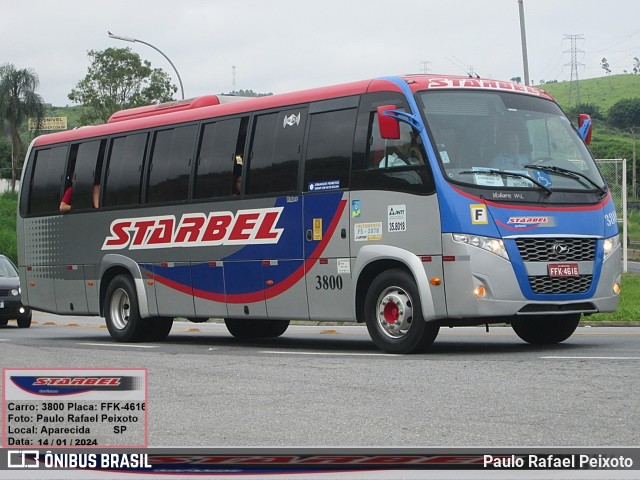 Starbel Transporte e Turismo 3800 na cidade de Aparecida, São Paulo, Brasil, por Paulo Rafael Peixoto. Número da foto: #12357851.