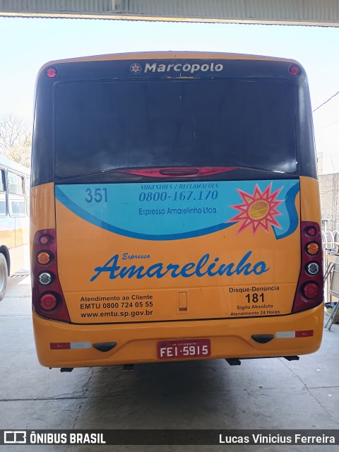 Expresso Amarelinho 351 na cidade de Sorocaba, São Paulo, Brasil, por Lucas Vinicius Ferreira. Número da foto: #12357826.