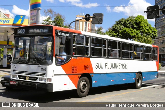 Viação Sul Fluminense 1194 na cidade de Volta Redonda, Rio de Janeiro, Brasil, por Paulo Henrique Pereira Borges. Número da foto: #12360896.