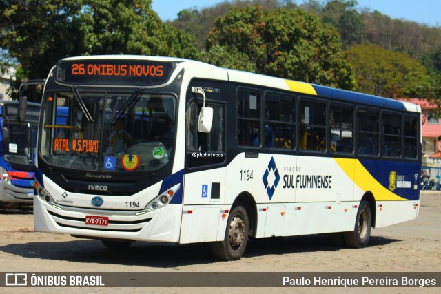 Viação Sul Fluminense 1194 na cidade de Volta Redonda, Rio de Janeiro, Brasil, por Paulo Henrique Pereira Borges. Número da foto: #12360903.