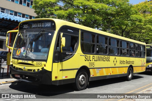 Viação Sul Fluminense 1195 na cidade de Volta Redonda, Rio de Janeiro, Brasil, por Paulo Henrique Pereira Borges. Número da foto: #12360905.