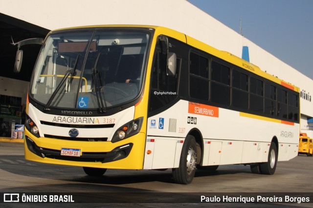 Viação Araguarina 3187 na cidade de Goiânia, Goiás, Brasil, por Paulo Henrique Pereira Borges. Número da foto: #12364723.