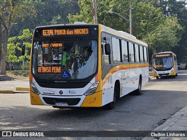 Transportes Paranapuan B10077 na cidade de Rio de Janeiro, Rio de Janeiro, Brasil, por Cleiton Linhares. Número da foto: #12363213.