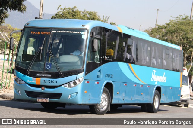 Auto Ônibus Fagundes RJ 101.011 na cidade de Rio de Janeiro, Rio de Janeiro, Brasil, por Paulo Henrique Pereira Borges. Número da foto: #12364616.