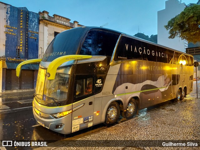 Viação Garcia 86026 na cidade de Santos, São Paulo, Brasil, por Guilherme Silva. Número da foto: #12362825.