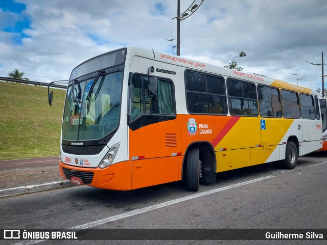 Viação Piracicabana Praia Grande 3909 na cidade de Praia Grande, São Paulo, Brasil, por Guilherme Silva. Número da foto: #12362845.
