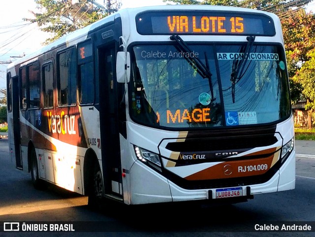 Auto Ônibus Vera Cruz RJ 104.009 na cidade de Duque de Caxias, Rio de Janeiro, Brasil, por Calebe Andrade. Número da foto: #12299769.
