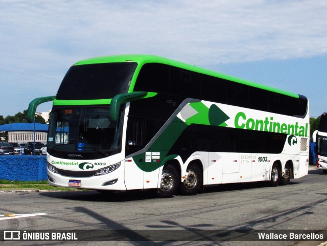 Viação Continental de Transportes 1003 na cidade de São Paulo, São Paulo, Brasil, por Wallace Barcellos. Número da foto: #12300720.