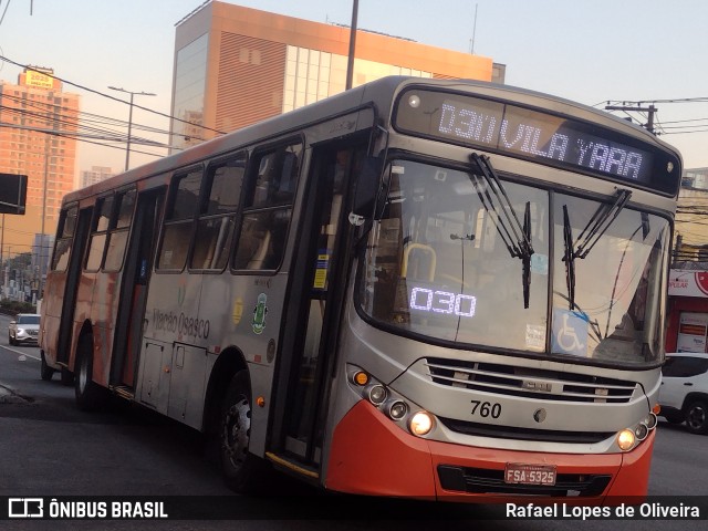 Viação Osasco 760 na cidade de Osasco, São Paulo, Brasil, por Rafael Lopes de Oliveira. Número da foto: #12300751.