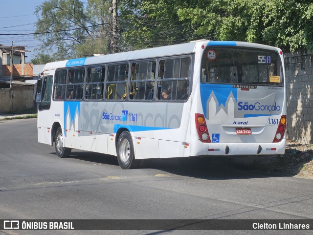 Icaraí Auto Transportes 1.161 na cidade de São Gonçalo, Rio de Janeiro, Brasil, por Cleiton Linhares. Número da foto: #12299010.