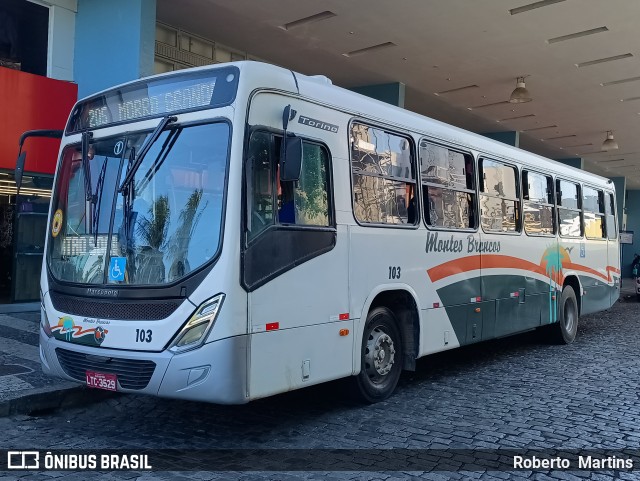 Viação Montes Brancos 103 na cidade de Araruama, Rio de Janeiro, Brasil, por Roberto  Martins. Número da foto: #12367910.