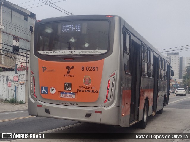 TRANSPPASS - Transporte de Passageiros 8 0281 na cidade de São Paulo, São Paulo, Brasil, por Rafael Lopes de Oliveira. Número da foto: #12369742.