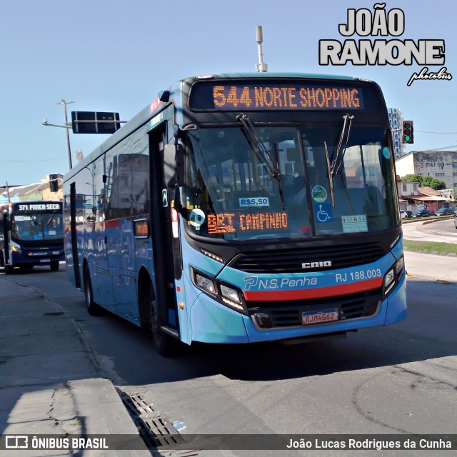 Viação Nossa Senhora da Penha RJ 188.003 na cidade de Rio de Janeiro, Rio de Janeiro, Brasil, por João Lucas Rodrigues da Cunha. Número da foto: #12368535.