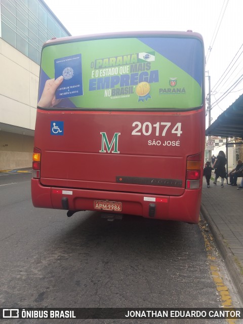 Auto Viação São José dos Pinhais 20174 na cidade de São José dos Pinhais, Paraná, Brasil, por JONATHAN EDUARDO CANTOR. Número da foto: #12367819.