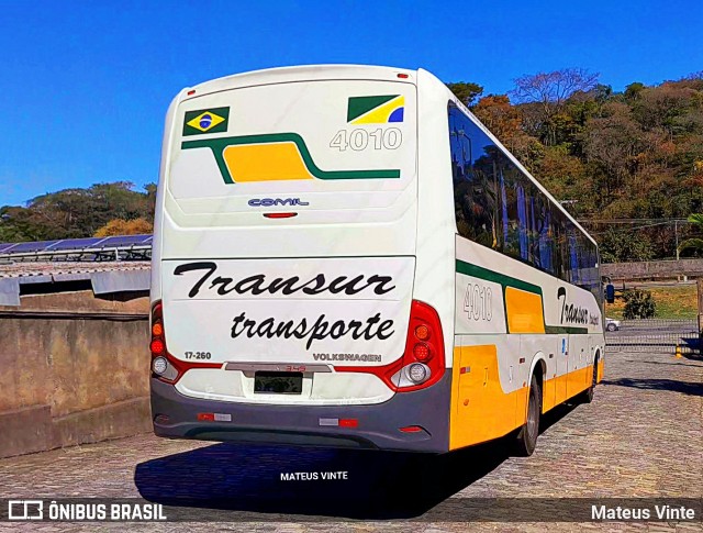Transur - Transporte Rodoviário Mansur 4010 na cidade de Juiz de Fora, Minas Gerais, Brasil, por Mateus Vinte. Número da foto: #12370579.