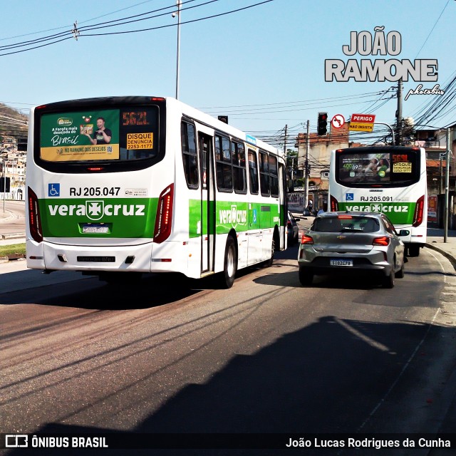 Viação Vera Cruz RJ 205.047 na cidade de Rio de Janeiro, Rio de Janeiro, Brasil, por João Lucas Rodrigues da Cunha. Número da foto: #12371364.
