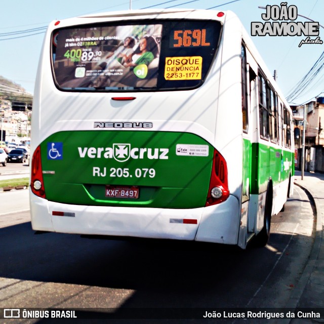 Viação Vera Cruz RJ 205.079 na cidade de Rio de Janeiro, Rio de Janeiro, Brasil, por João Lucas Rodrigues da Cunha. Número da foto: #12371350.