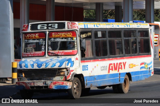 Empresa De Transporte Avay - Linea 63 005 na cidade de San Lorenzo, Central, Paraguai, por José Paredes. Número da foto: #12371222.