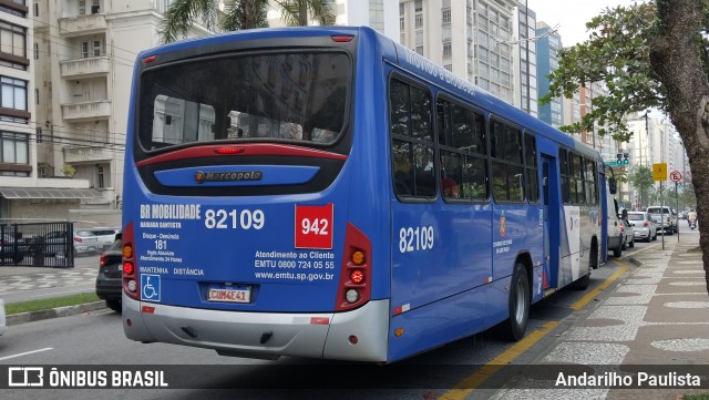 BR Mobilidade Baixada Santista 82109 na cidade de Santos, São Paulo, Brasil, por Andarilho Paulista. Número da foto: #12305409.