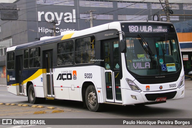 Viação Cidade do Aço 5020 na cidade de Volta Redonda, Rio de Janeiro, Brasil, por Paulo Henrique Pereira Borges. Número da foto: #12307436.