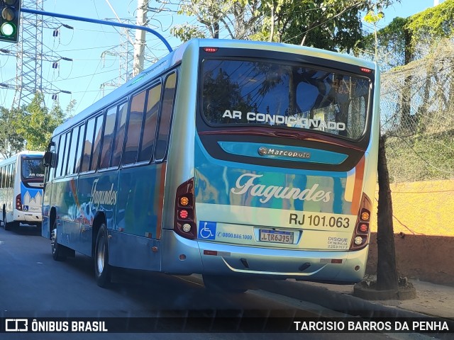 Auto Ônibus Fagundes RJ 101.063 na cidade de São Gonçalo, Rio de Janeiro, Brasil, por TARCISIO BARROS DA PENHA. Número da foto: #12310068.