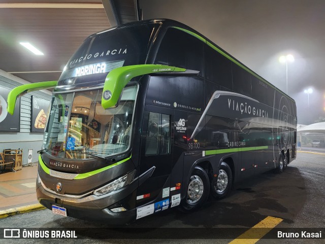 Viação Garcia 98100 na cidade de Pardinho, São Paulo, Brasil, por Bruno Kasai. Número da foto: #12308014.