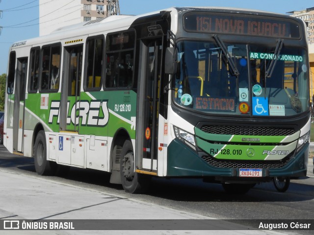 Transportes Flores RJ 128.010 na cidade de Nova Iguaçu, Rio de Janeiro, Brasil, por Augusto César. Número da foto: #12307952.