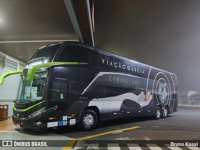 Viação Garcia 87069 na cidade de Pardinho, São Paulo, Brasil, por Bruno Kasai. Número da foto: #12308011.